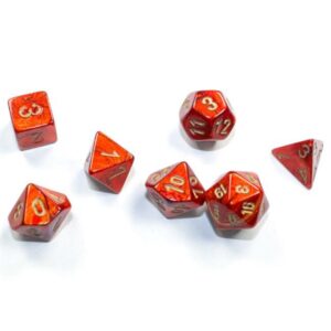 Chessex Mini Dice Set: Scarlet & Gold