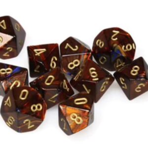 Chessex Mini Scarab Blue Blood & Gold Dice Set