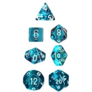 Chessex Translucent Teal & White Dice Set