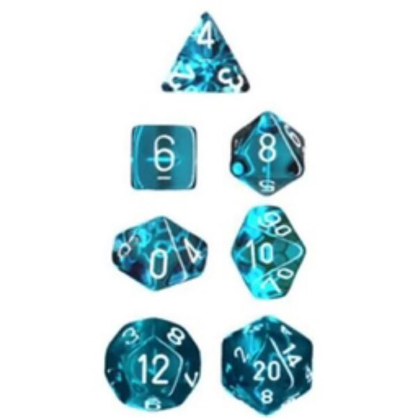 Chessex Translucent Teal & White Dice Set