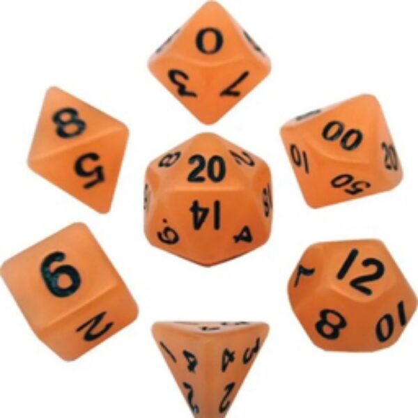 Chessex Vortex Orange & Black Mini-Polyhedral Dice Set