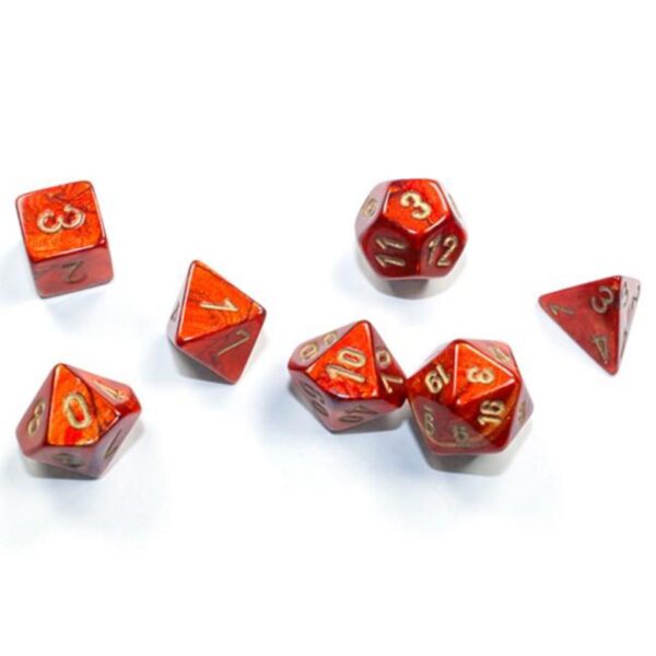 Chessex Mini Dice Set: Scarlet & Gold